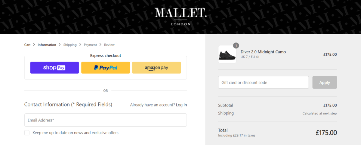 How to use a Mallet discount code